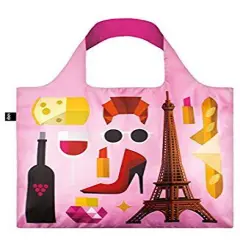 LOQI HEY Studio Paris Reusable Shopping Bag, Pink