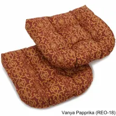 19-inch U-Shaped Outdoor Spun Polyester Tufted Dining Chair Cushion (Set of 2) - Vanya Paprika