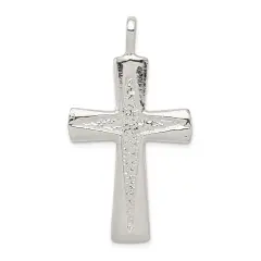 Sterling Silver Cross Charm Religious Jewelry 45mm x 25mm