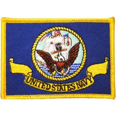 Eagle Emblems Patch-US Navy Flag (3-1/2"x2-1/2")