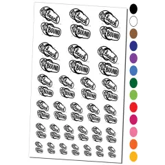 Beach Bound Sandals Flip Flops Hibiscus Temporary Tattoo Water Resistant Fake Body Art Set Collection Black