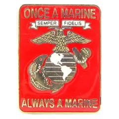 U.S.M.C. Logo Once A Marine Pin 1"