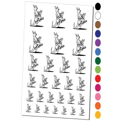 Mother Kangaroo with Baby Joey in Pouch Temporary Tattoo Water Resistant Fake Body Art Set Collection White