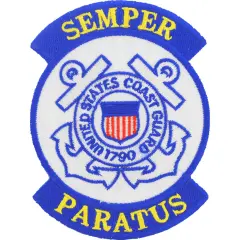 Eagle Emblems Patch-US Coast Guard Logo, Semper Paratus (3-7/8")