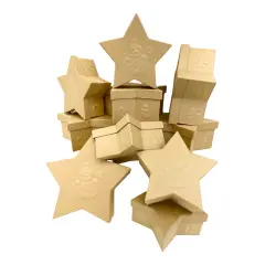 Value Pack of 12 Star Box with Embossed Snowman - 2 pc. Set
