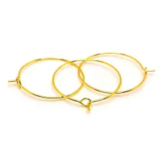 4, 20 or 50 Pieces: Gold Plated Wine Ring Bases - 25 mm