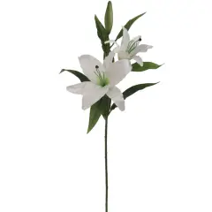 34" Casablanca Lily Stem - Realistic Artificial Silk Flower for Elegant Arrangements, Floral Home by Artificial Flowers