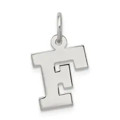 Sterling Silver Small Block Initial Letter F Charm Jewerly 16mm x 10mm