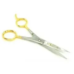 Stainless Steel Gold Plated Handle Barber Hair Cutting Salon Scissors 5 1/2"