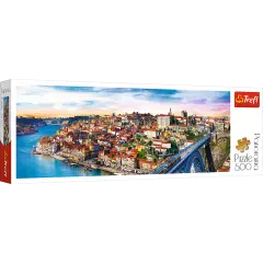 Panorama 500 Piece Jigsaw Puzzle, Porto, Portugal, Coastal City, Train, Puzzle of Europe, Adult Puzzles, Trefl 29502