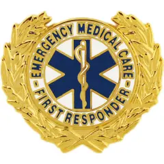 1st Responder EMS Logo with Wreath Pin 1"