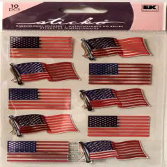 Sticko Metallic American Flag Repeats Dimensional Stickers