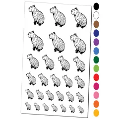 Capybara the Giant Friendly Rodent Temporary Tattoo Water Resistant Fake Body Art Set Collection Dark Green