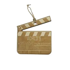 Worlds most awesome Film Editor - Ornament Raw Wood