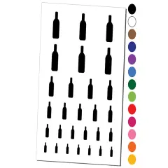 Wine Bottle Solid Temporary Tattoo Water Resistant Fake Body Art Set Collection Light Blue