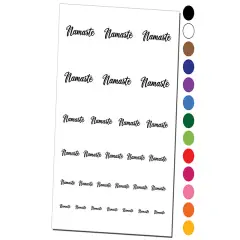 Namaste Script Font Temporary Tattoo Water Resistant Fake Body Art Set Collection Light Pink