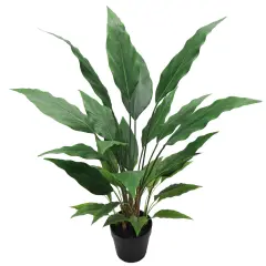 3ft Artificial Green Spathiphyllum Plant - 36 Lifelike Silk Leaves, Indoor Decoration, Home & Office Display - Year-Round Decorative Accent, Floral Home by Artificial Flowers