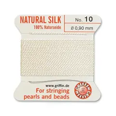 #10 White Griffin Silk Bead Cord (2 Meters)