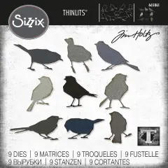 Sizzix Thinlits Dies By Tim Holtz 9/Pkg-Silhouette Birds
