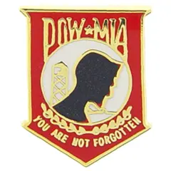 POW MIA You Are Not Forgotten Pin Red 5/8"