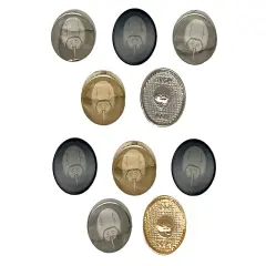 Horseshoe Crab 0.6" (15mm) Round Metal Shank Buttons for Sewing - Set of 10 Silver Color