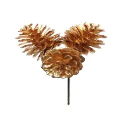 1.5" GOLD PINE CONE PICK Faux