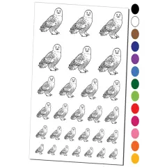Beautiful Snowy Owl Temporary Tattoo Water Resistant Fake Body Art Set Collection Orange