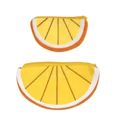 Wrapables Fruity Pencil Case and Pouch (Set of 2) Orange