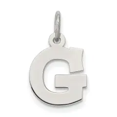 Sterling Silver Small Block Initial Letter G Charm Jewerly 16mm x 10mm