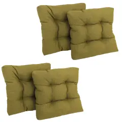 19-inch Squared Spun Polyester Tufted Dining Chair Cushion (Set of Four) - Avocado