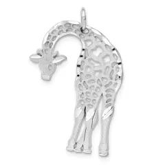 14K White Gold Giraffe Charm Pendant FindingKing Jewerly 29mm x 20mm
