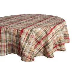 DII Give Thanks Plaid Tablecloth 70 Round