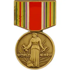 EagleEmblems P14958 PIN-Medal,WWII Victory (1-3/16'')
