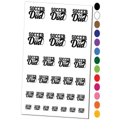 Soccer Dad Text with Ball Temporary Tattoo Water Resistant Fake Body Art Set Collection Light Pink