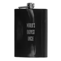 8oz BLACK World's Okayest Uncle Flask