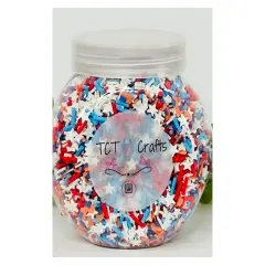 150g Patriotic Flag Polymer Clay Faux Sprinkle Mix - Ideal for Fake Bakes, Clay Art, Slime - Vibrant and Festive