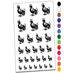Cockatrice Mythical Monster Temporary Tattoo Water Resistant Fake Body Art Set Collection Dark Blue