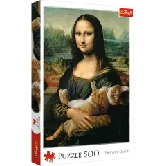 500 Piece Jigsaw Puzzles, Mona Lisa and a Purring Kitty, Da Vinci Puzzles, Art Puzzles, Adult Puzzles, Trefl 37294