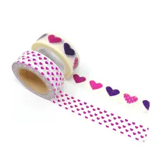 Wrapables 10M L x 15mm W Set of 2 Washi Masking Tape Pink and Purple