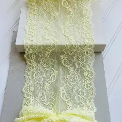 Kitcheniva 6.5" Wide Stretch Bright Yellow Floral Guipure Lace