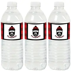 Big Dot of Happiness Lumberjack - Channel the Flannel - Buffalo Plaid Party Water Bottle Sticker Labels - Set of 20