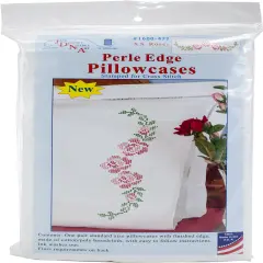 Jack Dempsey Stamped Pillowcases W/White Perle Edge 2/Pkg-XX Rose Vine