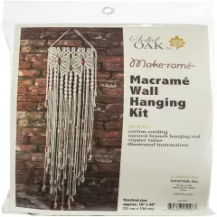 Solid Oak Macrame Wall Hanging Kit-Three Flowers