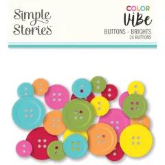 Color Vibe Buttons 24/Pkg-Brights
