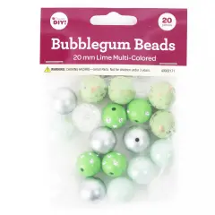CousinDIY Bubblegum Bead 20mm 20/Pkg-Lime Mix