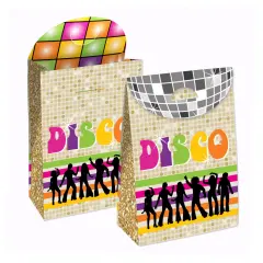 Big Dot of Happiness 70&rsquo;s Disco - 1970s Disco Fever Gift Favor Bags - Party Goodie Boxes - Set of 12