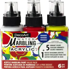 DecoArt Water Marbling Value Pack 2oz 6/Pkg-Primaries
