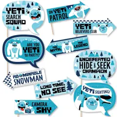Big Dot of Happiness Funny Yeti to Party - Abominable Snowman Party or Birthday Party Photo Booth Props Kit - 10 Piece