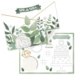 Big Dot of Happiness Boho Botanical Bride - Paper Greenery Bridal Shower and Wedding Party Coloring Sheets - Activity Placemats - Set of 16