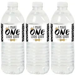 Big Dot of Happiness 1st Birthday Little Mr. Onederful - Boy First Birthday Party Water Bottle Sticker Labels - Set of 20